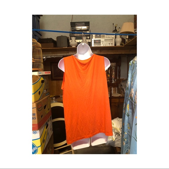 Orange Tanktop with White Design - Picture 3 of 5